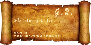 Görheny Ulla névjegykártya