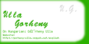 ulla gorheny business card